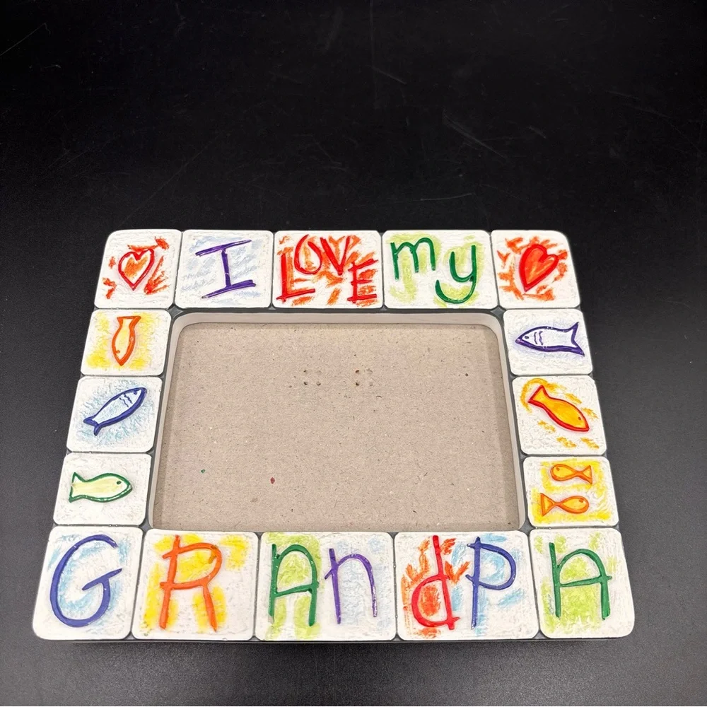 Skibbles Russ Photo Picture Frame‎ I Love My Grandpa Colorful Gift Holds 3.5